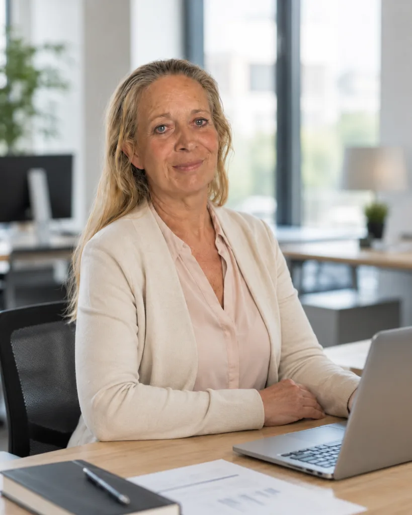 Andrea Grell am Laptop